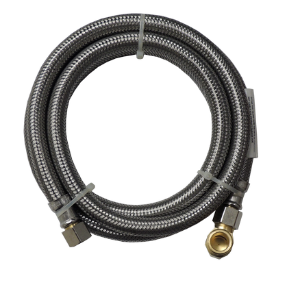 1405DWSS--⅜" COMP X ⅜" COMP 60" S/S HOSE W/ ELBOW, 1405DWSS