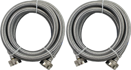 3804FFSSLG2--3/8"X 4' FEM/FEM SS INLET 2-PK, 3804FFSSLG2