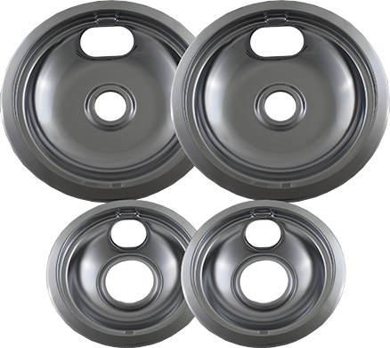 DP8125--CHROME PAN SET, 4 PK INCLUDES (2) DP6405 AND (2) DP6406, DP8125