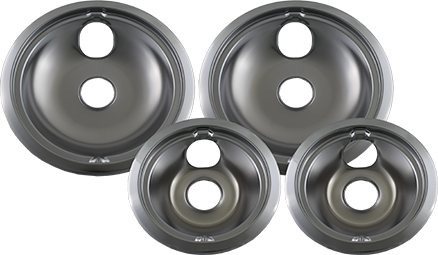 DPGEC--DRIP PAN SET - CHROME (4 PK), DPGEC