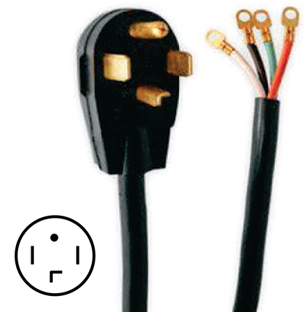 SDC4-30-4--DRYER CORD 250V 30AMP 4 WIRE, SDC4-30-4