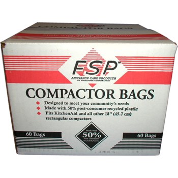 Whirlpool W10165293RB Trash Compactor Bags, 18", 60/Pack