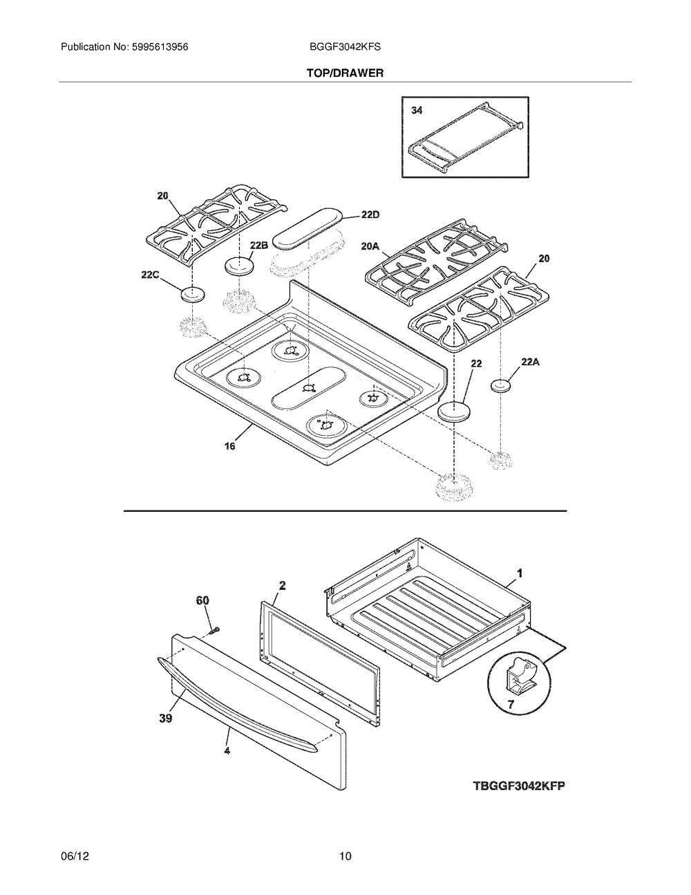 ELECTROLUX/FRIGIDAIRE, CAP,17K BURNER,MATTE,BLACK, 5304508468