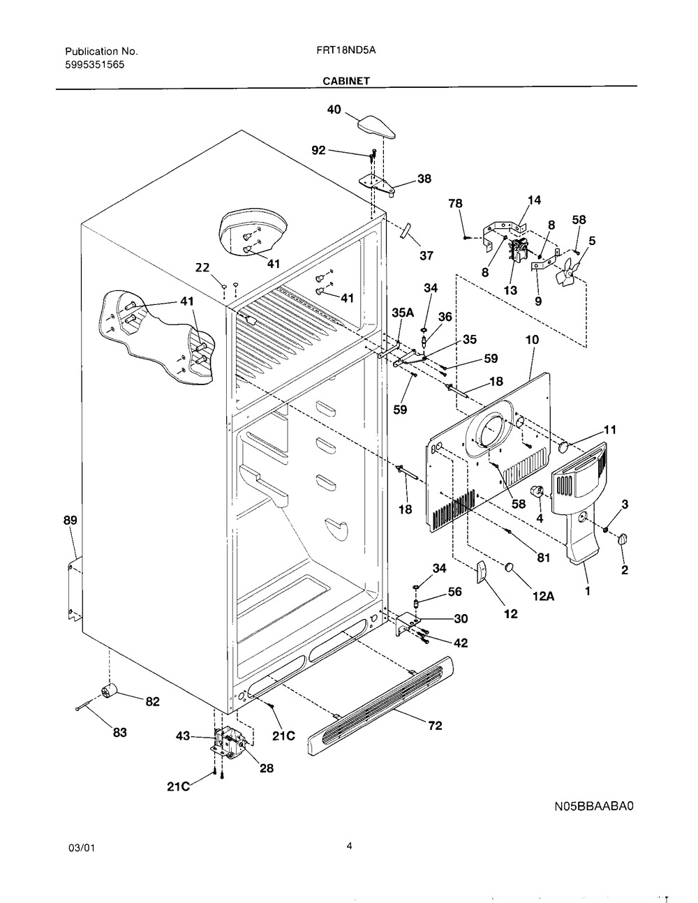 FRIG RE DAMPER COVER (240367401)