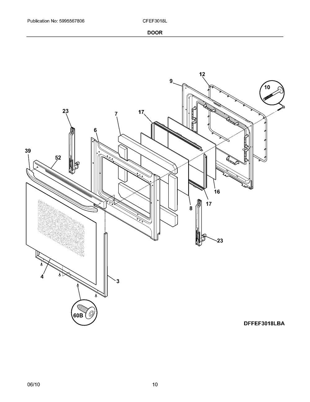 ELECTROLUX/FRIGIDAIRE, GLASS ASSEMBLY,OUTER,BLACK,W/B, 316566408