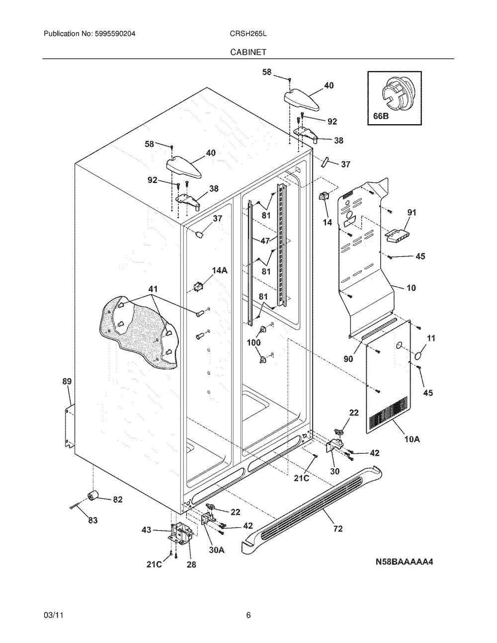242034604 : 242034604 BRACKET-LOWER HINGE