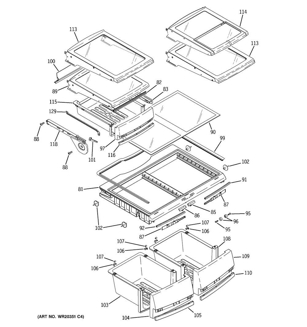GE, BODY VEG PAN, WR01L00468