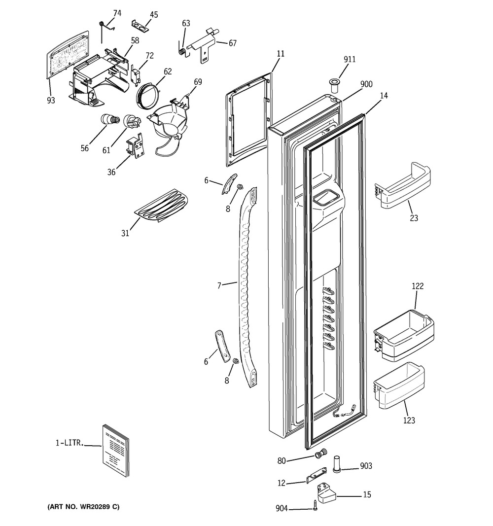GE FR DOOR SHELF (WR01L00038)