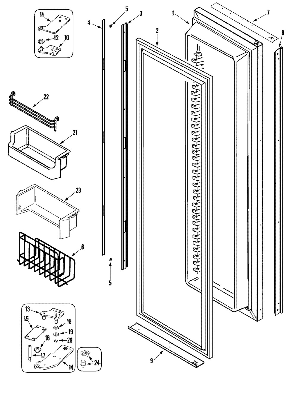 WHIRLPOOL, HINGE-DOOR, W10312547