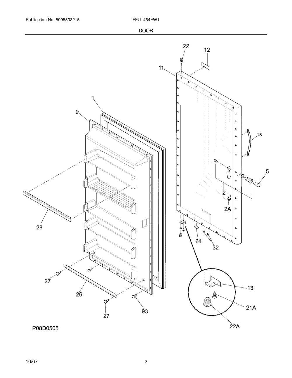 5304464375 : C++ 5304464375 SCREW,DOOR STOP MTG,4 X 0