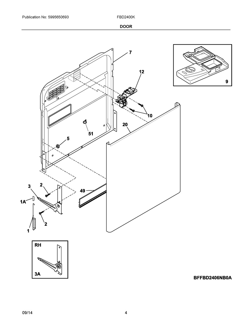 154828805 : 154828805 DOOR,STAINLESS,W/MOISTURE BAR