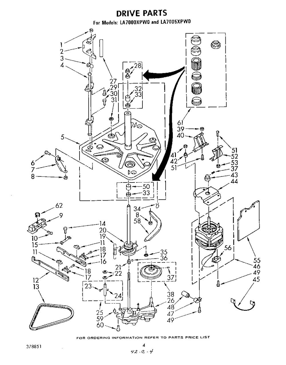 WHIRLPOOL WASHER BASKET DRIVE & BRAKE ASSEMBLY (285897)