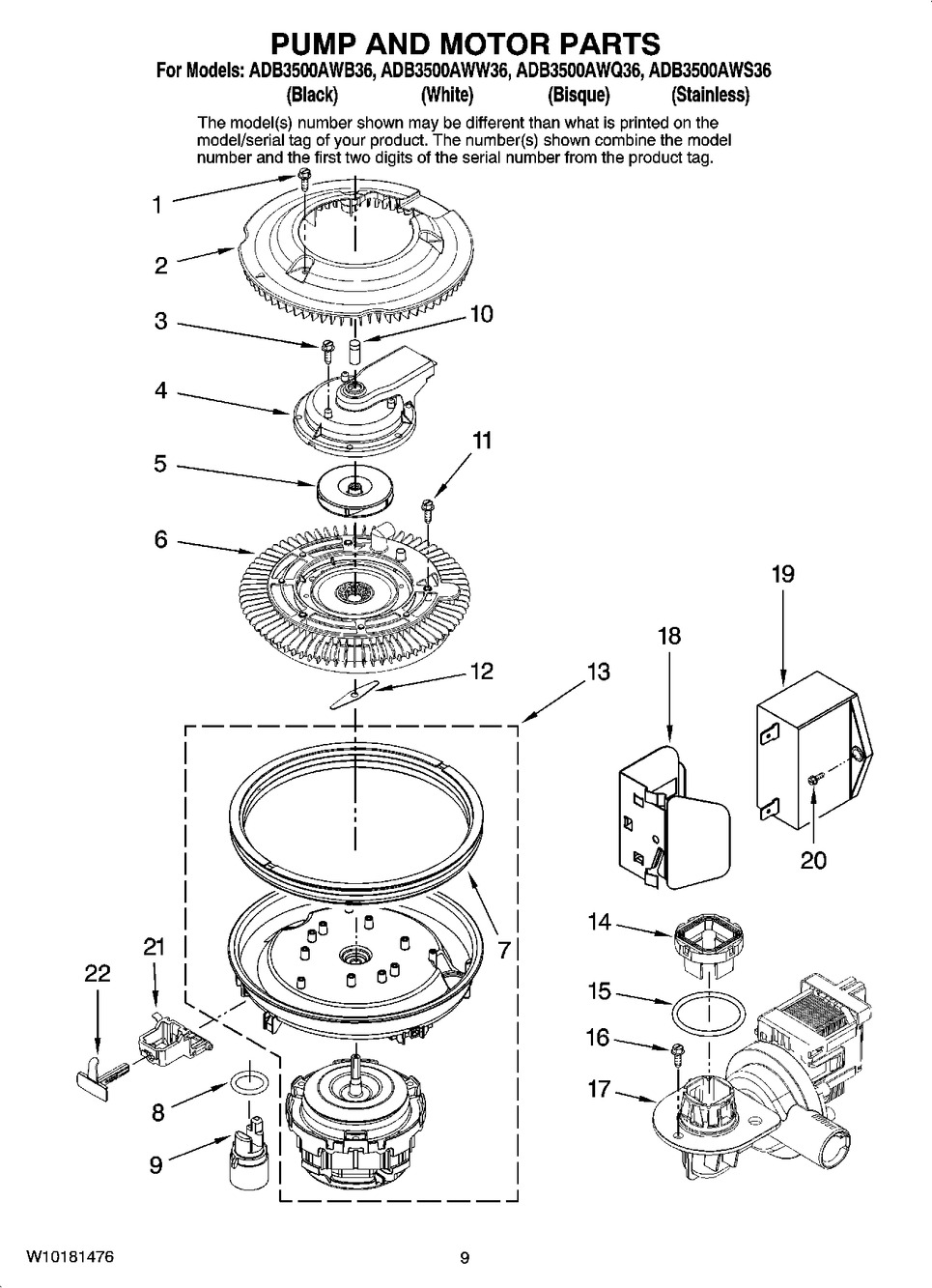 Whirlpool Dishwasher Pump Discharge (W10296525)