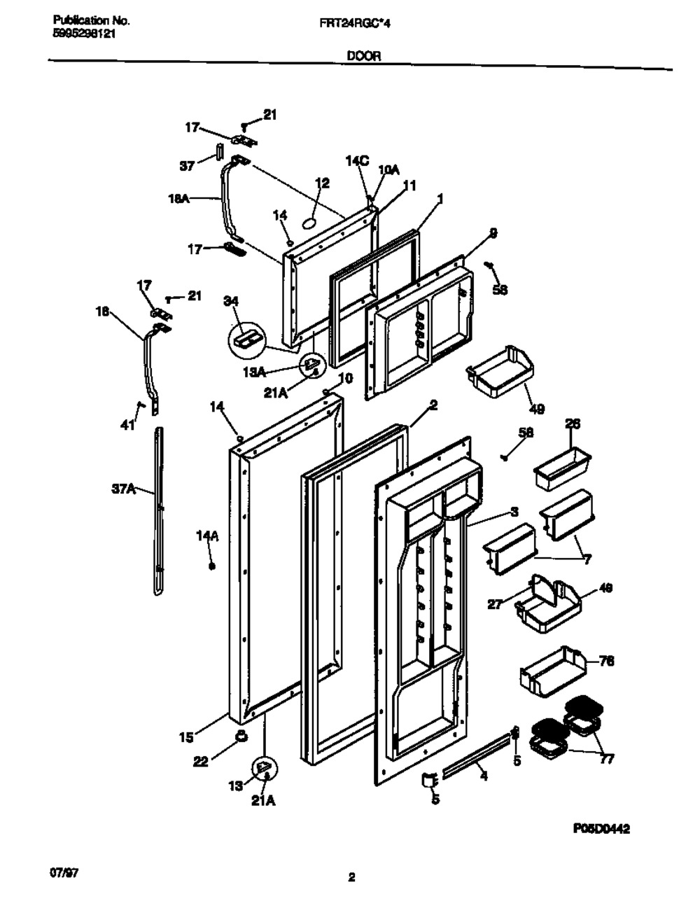 GASKET REFR. DOOR WITH MAGNET (218730617)