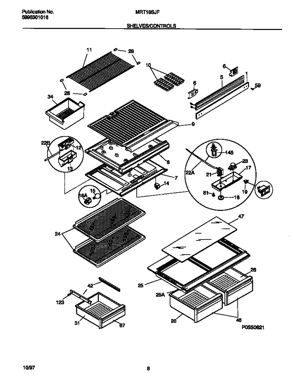 FRIG RE GLASS SHELF (218770902)