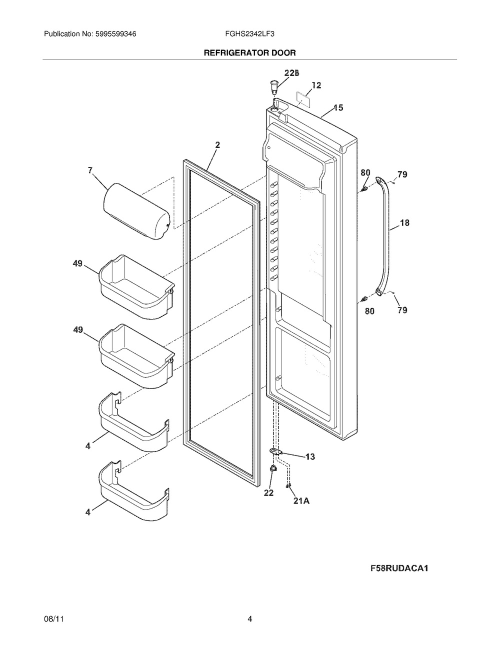 GASKET-REFR DOOR,GRE (241786011)