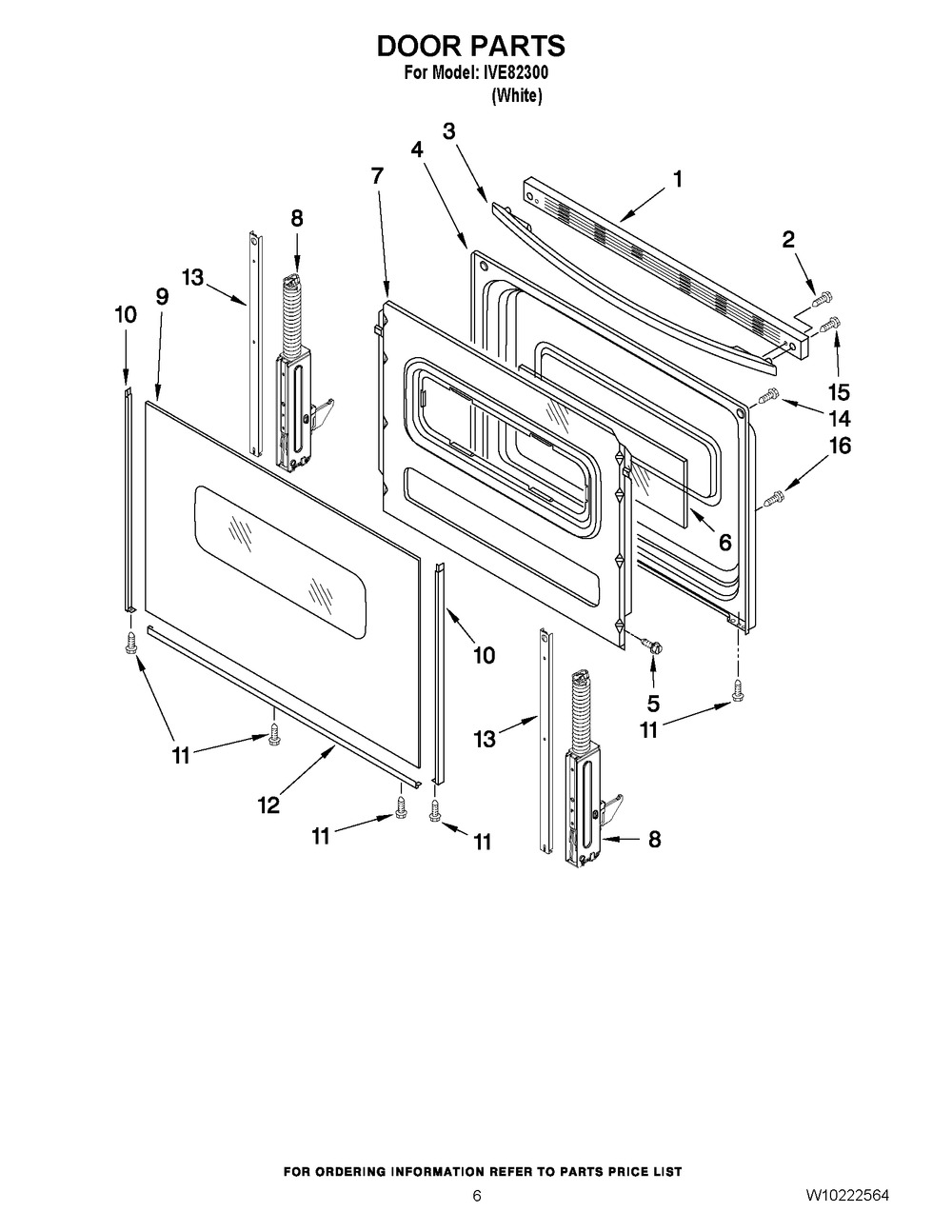 Whirlpool Range Oven Door Handle, White (W10204246)