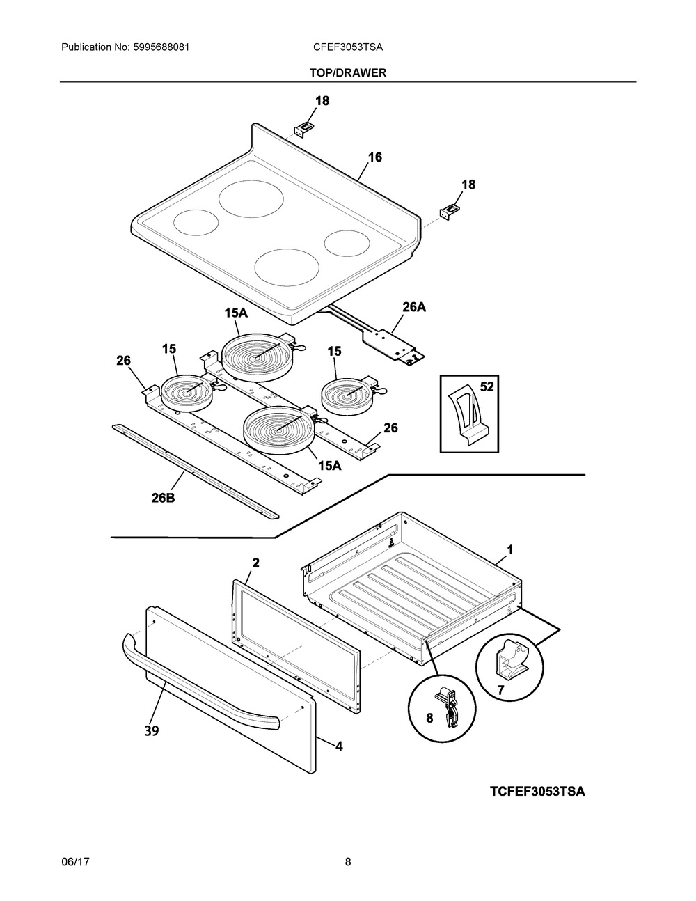 ELECTROLUX/FRIGIDAIRE, PANEL,DRAWER,STAINLESS, 5304510525