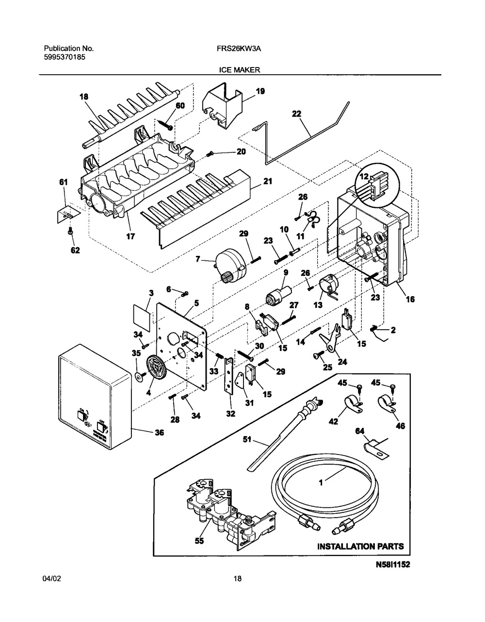 Frigidaire 240531001 Refrigerator Water Inlet Valve
