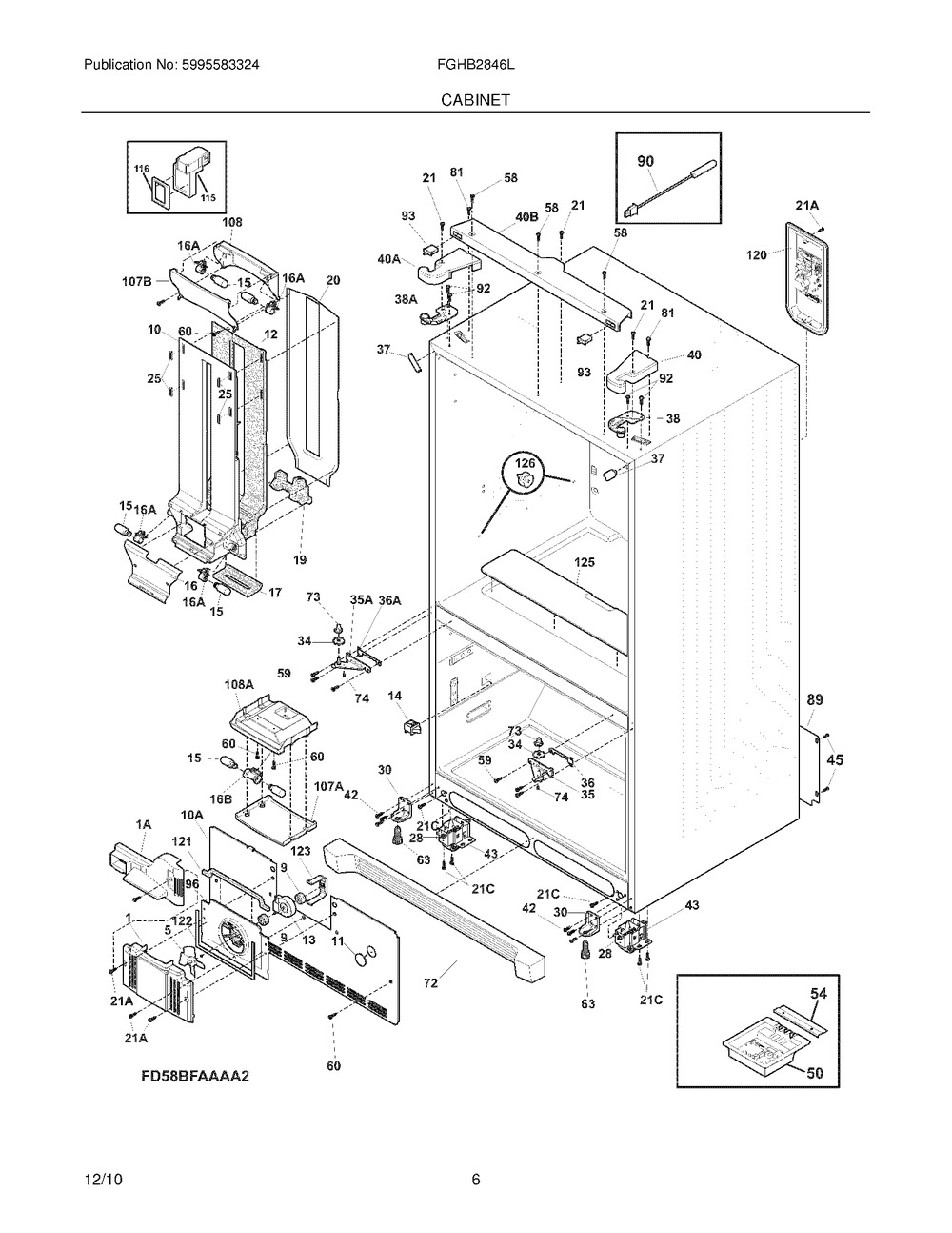 5304494165 : 5304494165 UPPER HINGE COVER KIT,GRAY