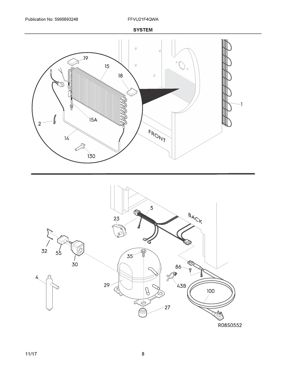 ELECTROLUX/FRIGIDAIRE, HEATER ASSEMBLY,DEFROST,W/THER, 5304497251