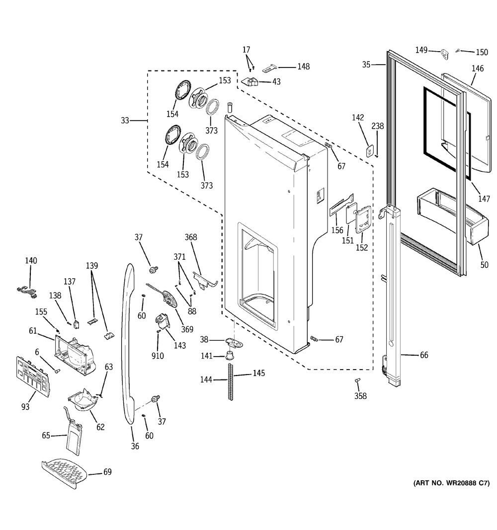 GE, INTERFACE DISPENSER ASM, WR01F01491