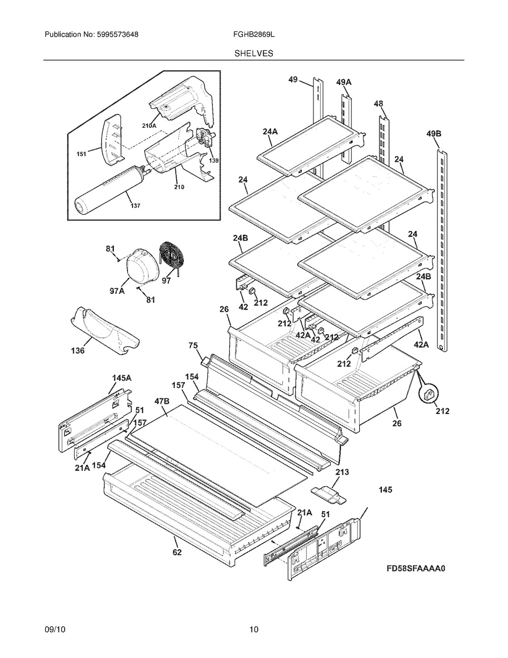 Frigidaire 242082001 Refrigerator Water Tank Assembly