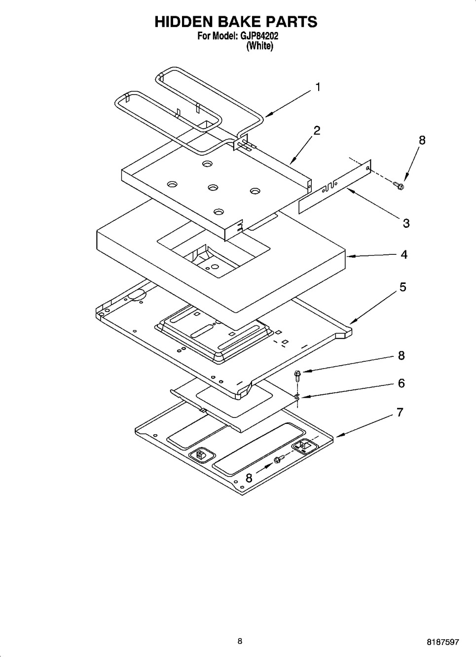 Whirlpool WP9752294 Range Oven Bake Element, 2500W