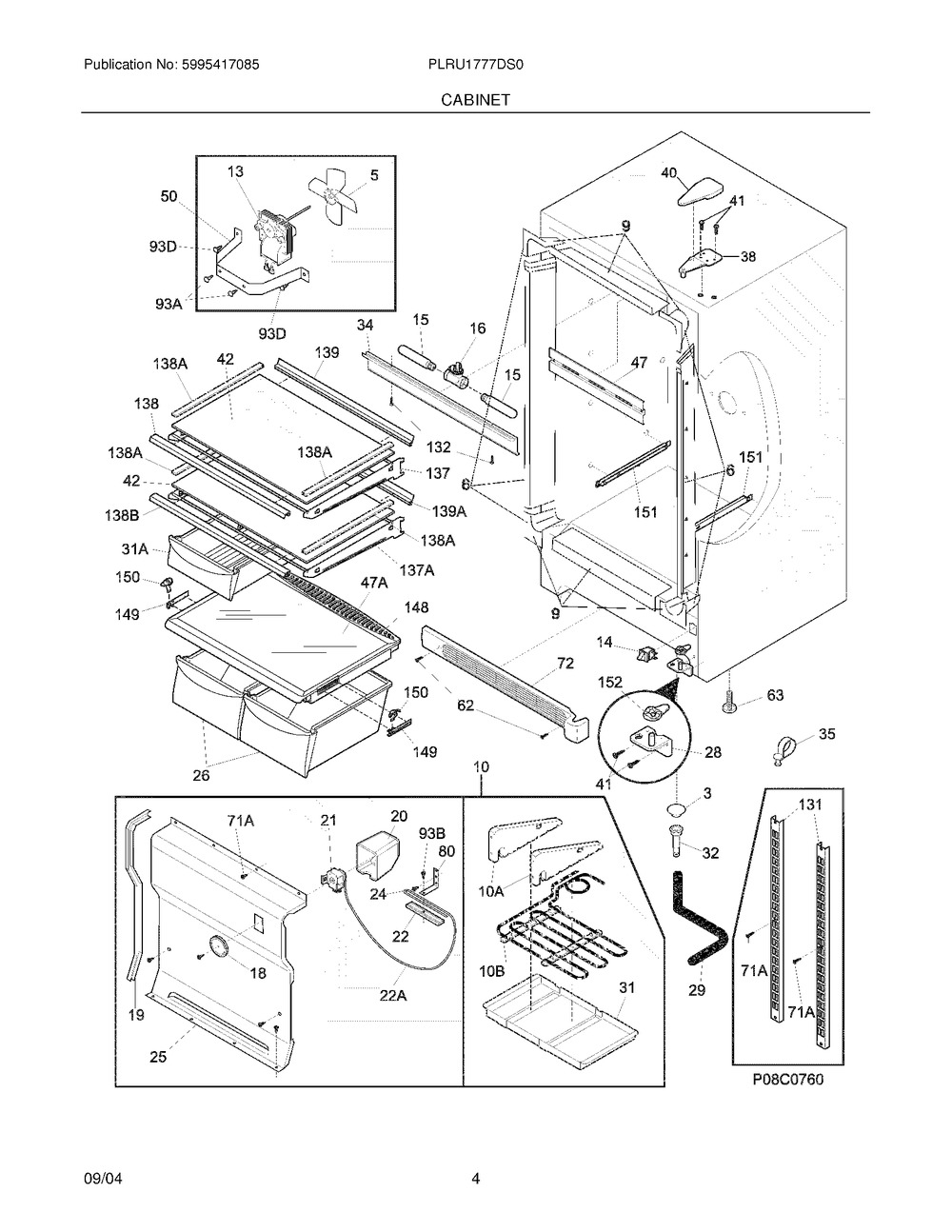ELECTROLUX/FRIGIDAIRE, FRAME-SHELF,CANTILEVER, 297050600
