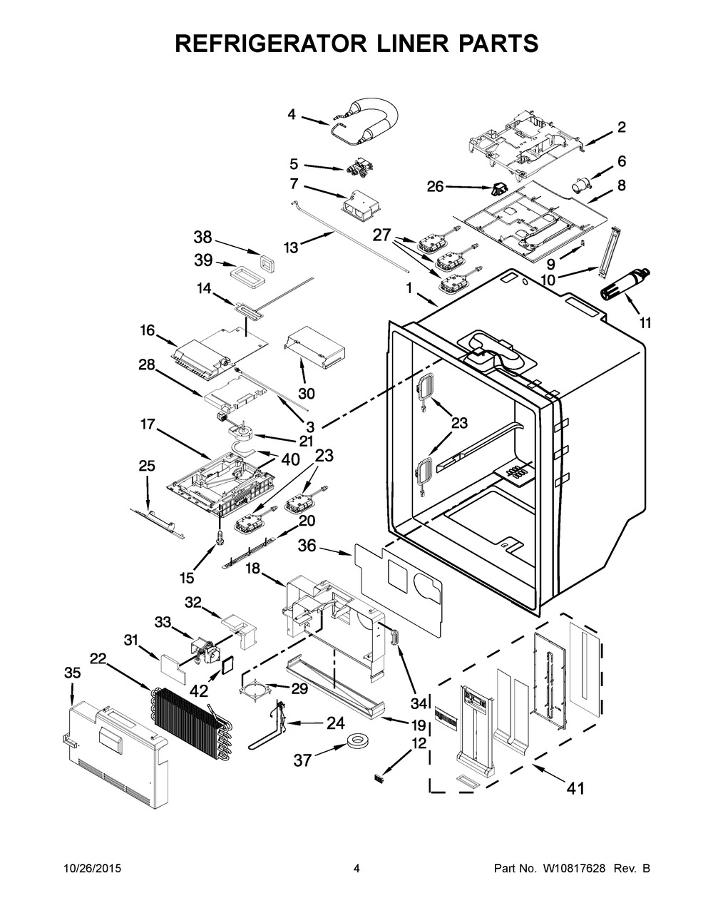 Whirlpool W10830496 Refrigerator Air Tower