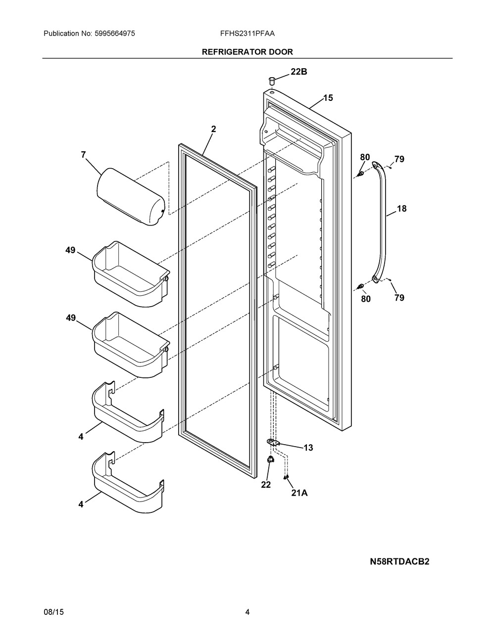 807460105 : 807460105 DSP REFRIGERATOR DOOR,COMPLET