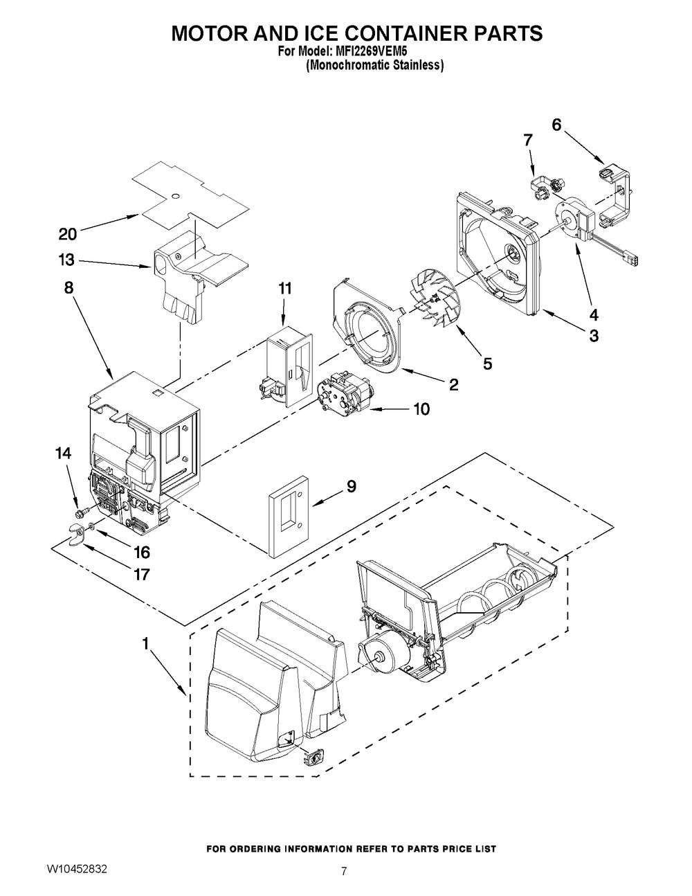 WHIRLPOOL REFRIGERATOR ICE BIN (WPW10324089)