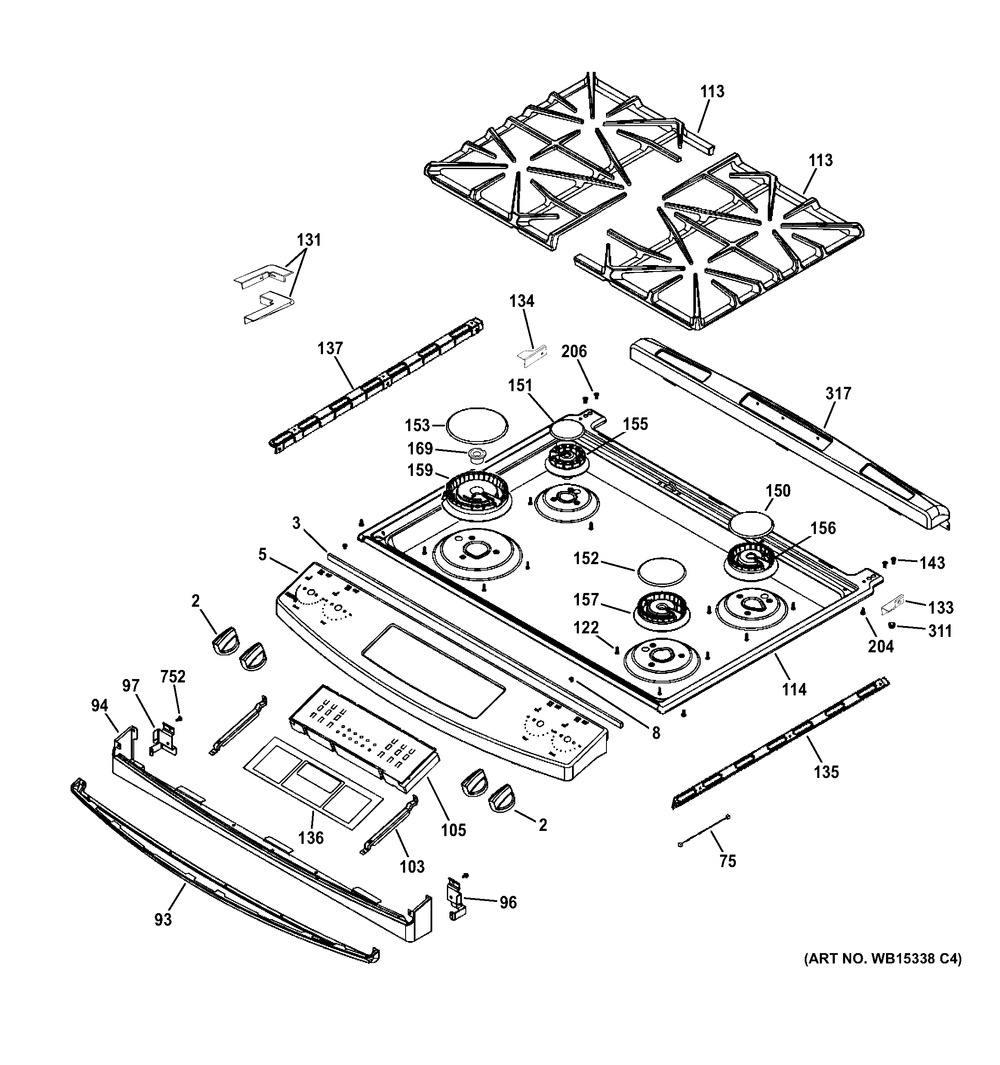GE WS01L11286 Range Upper Manifold Panel
