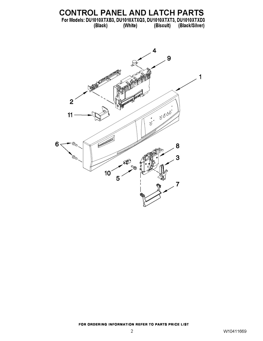 WHIRLPOOL DISHWASHER ELECTRONIC CONTROL BOARD (W10395153)