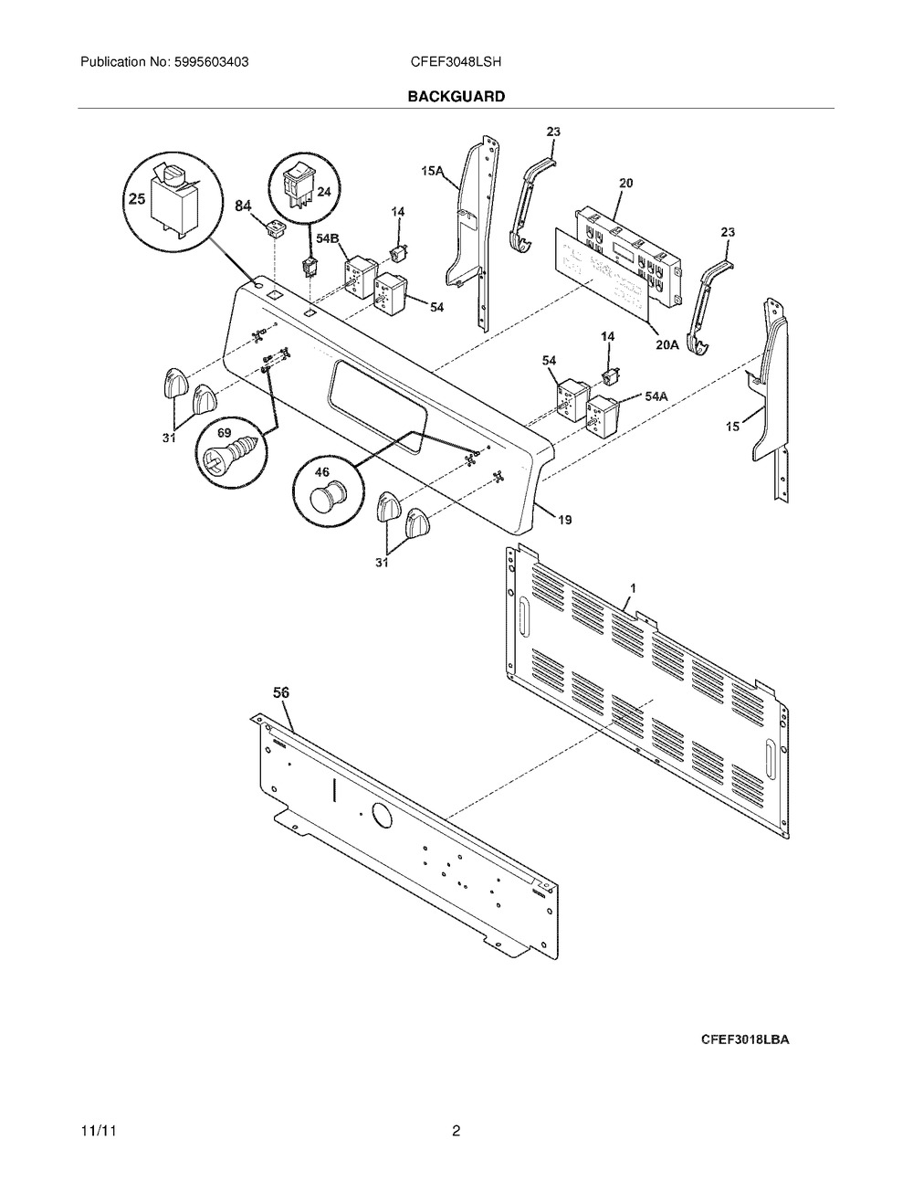 PANEL, BACKGUARD, STAINLESS (316456534)