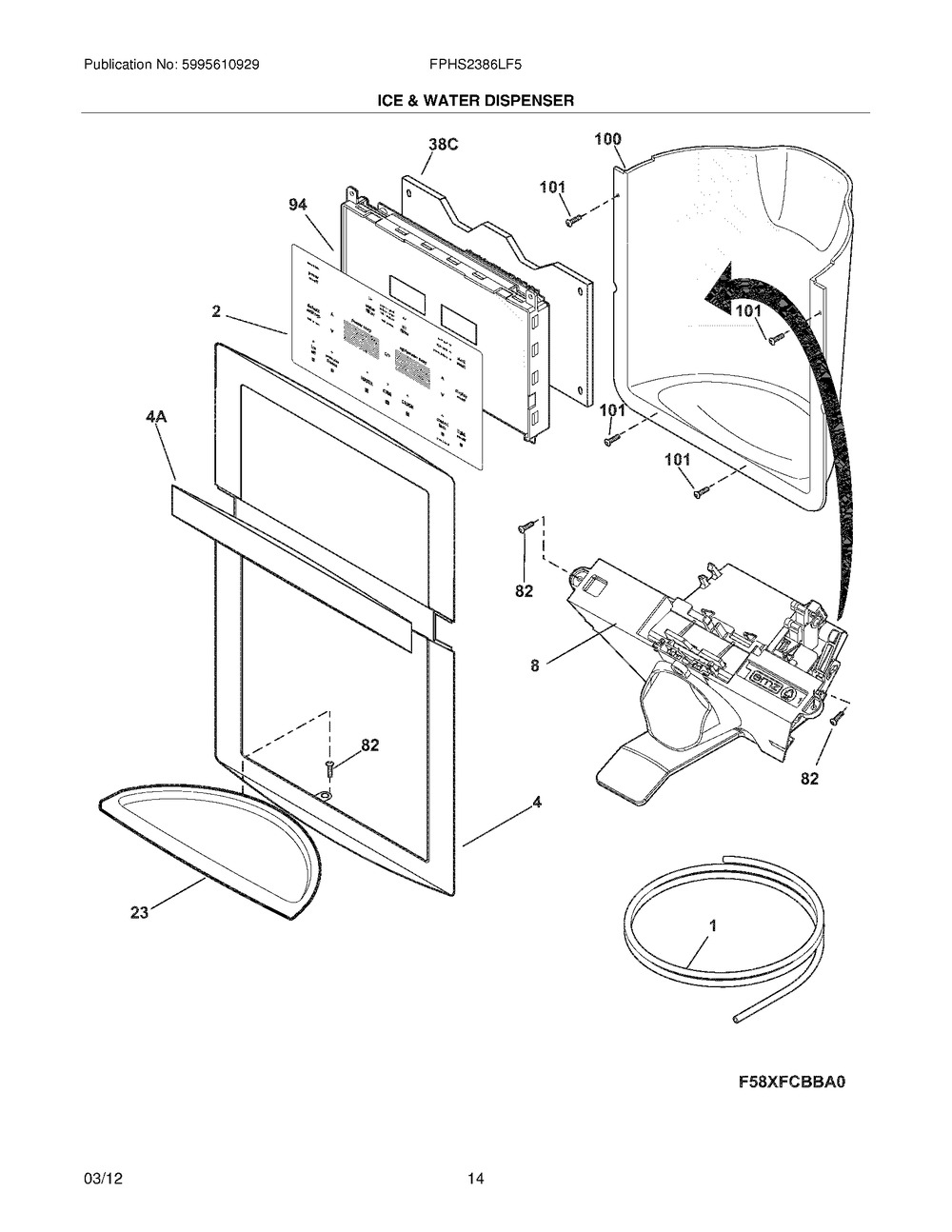 FRIGIDAIRE REFRIGERATOR WATER DISPENSER SWITCH MEMBRANE (242166910)
