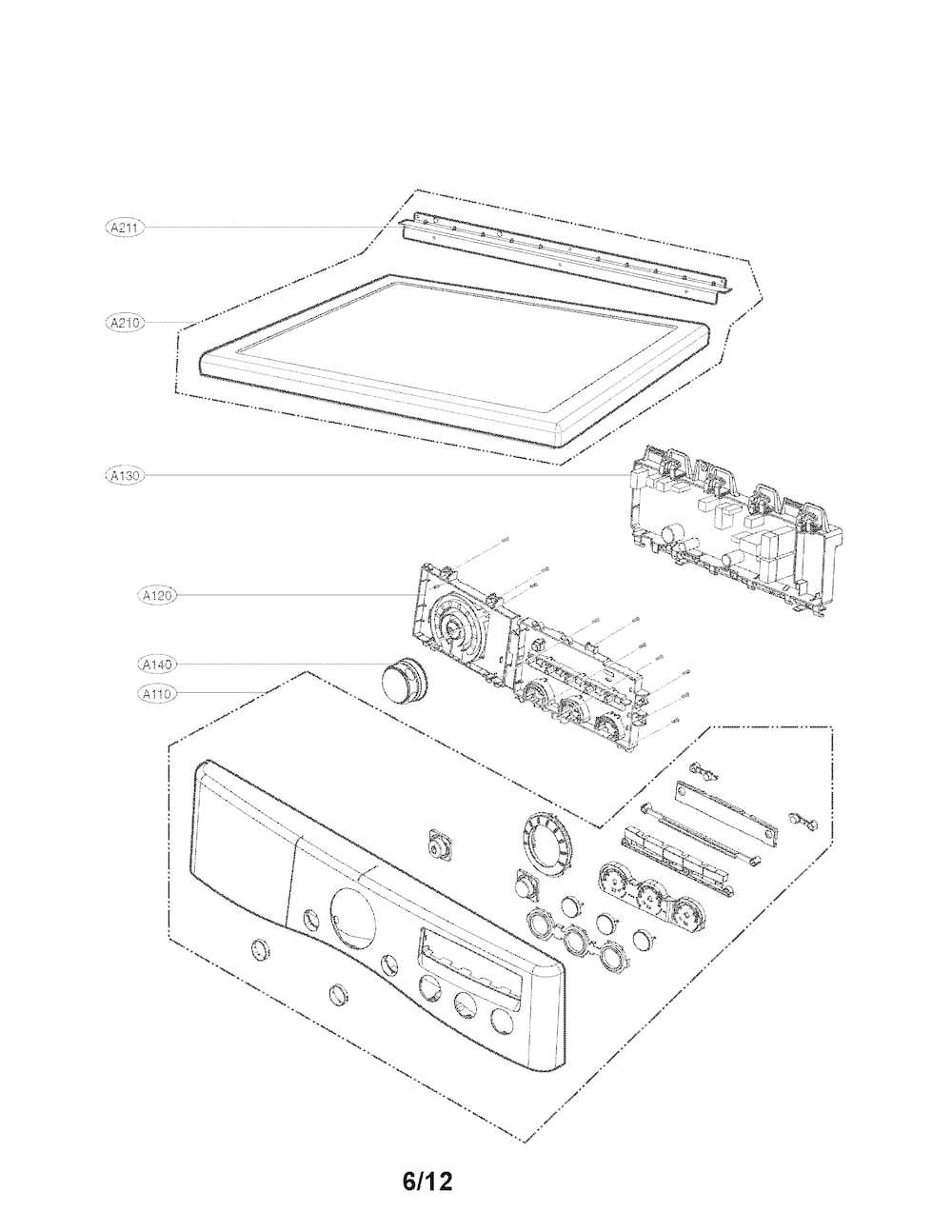 LG DRYER PCB DISPLAY CONTROL B (EBR71385602)
