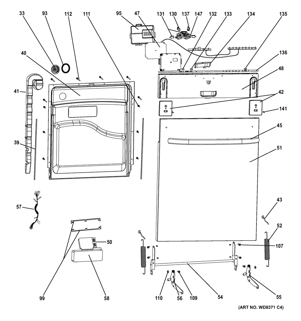 GE, INNER DOOR ASM, WG04L03107