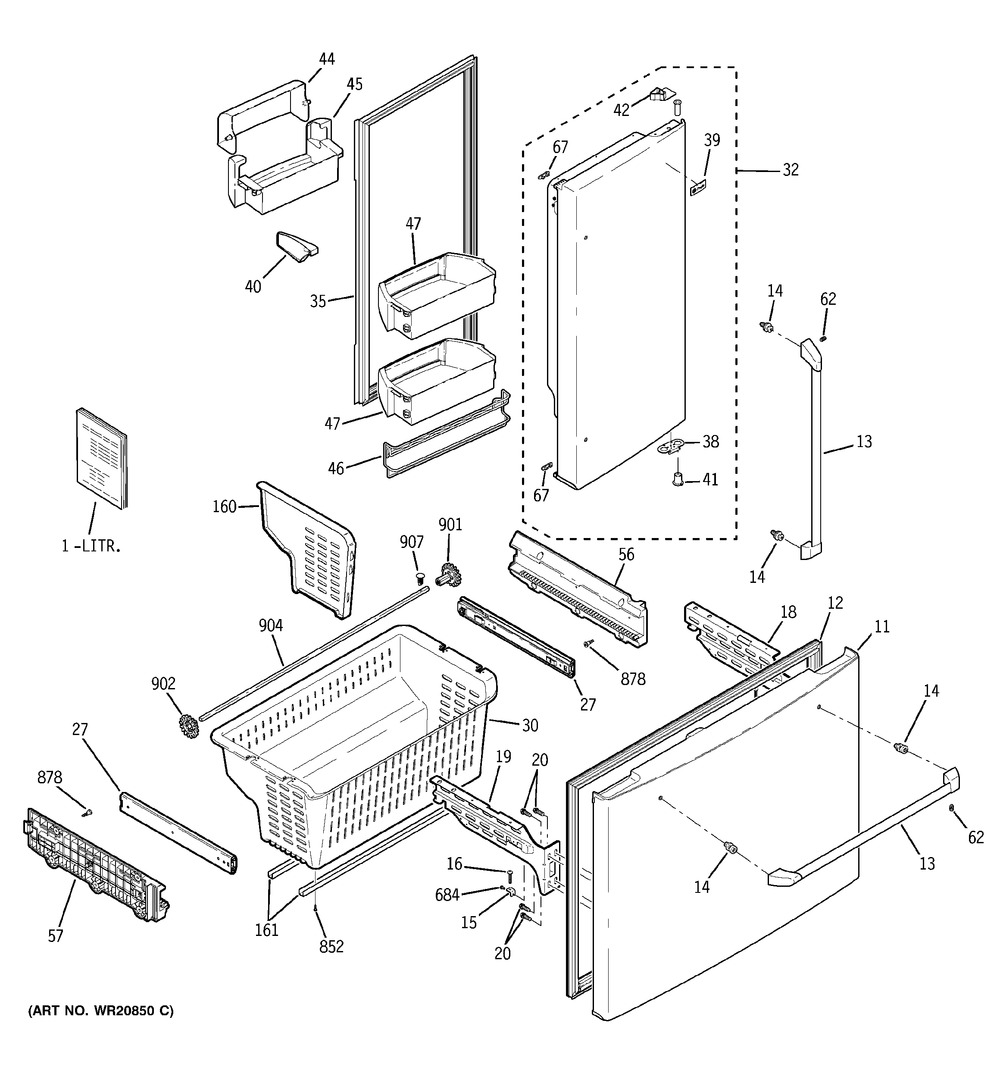 GE, HANDLE ASM COMMERCIAL 29, WR01L00655