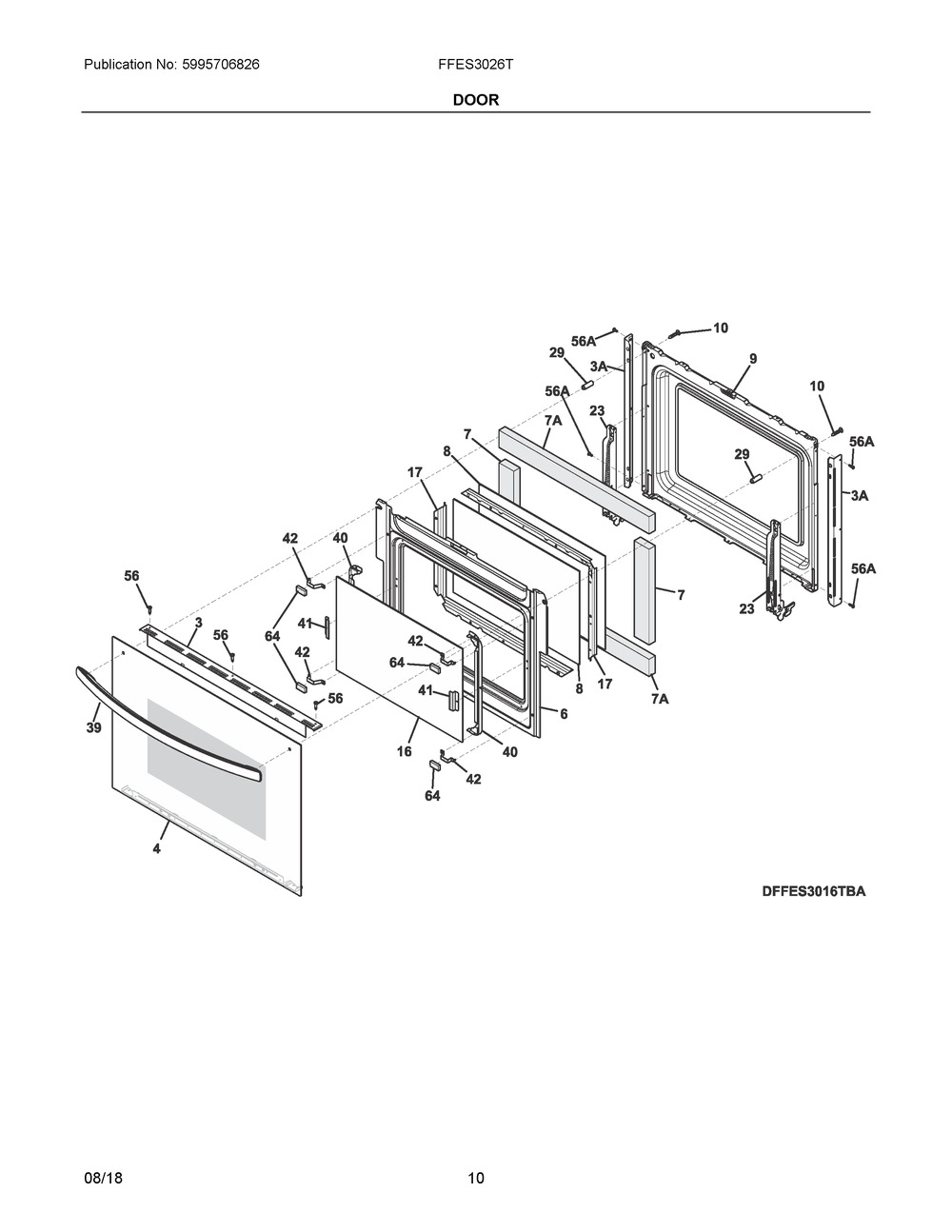 5304510850 : 5304510850 GLASS ASSEMBLY,DOOR,BLACK,W/T