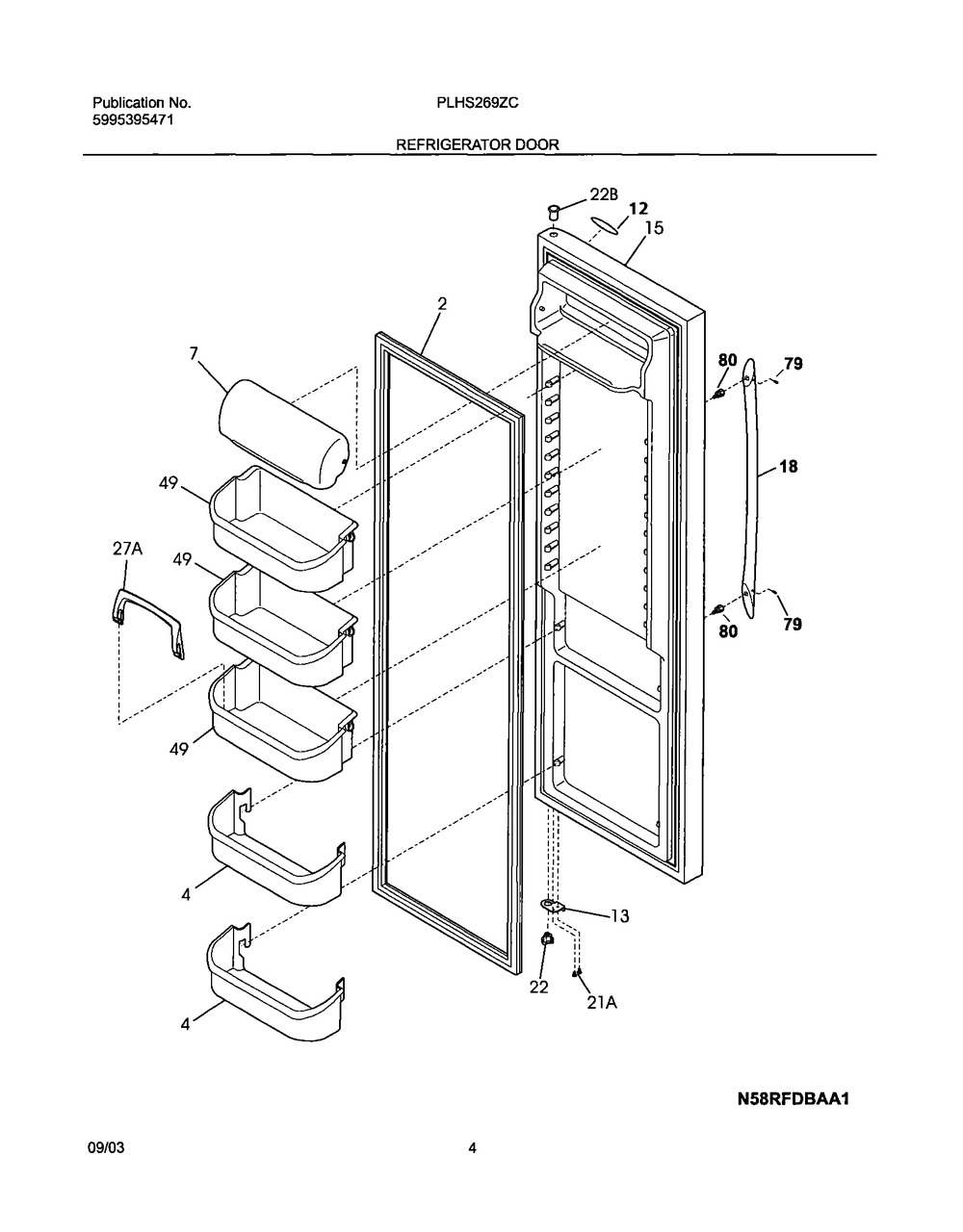FRIG RE NAMEPLATE ALUM (240558801)