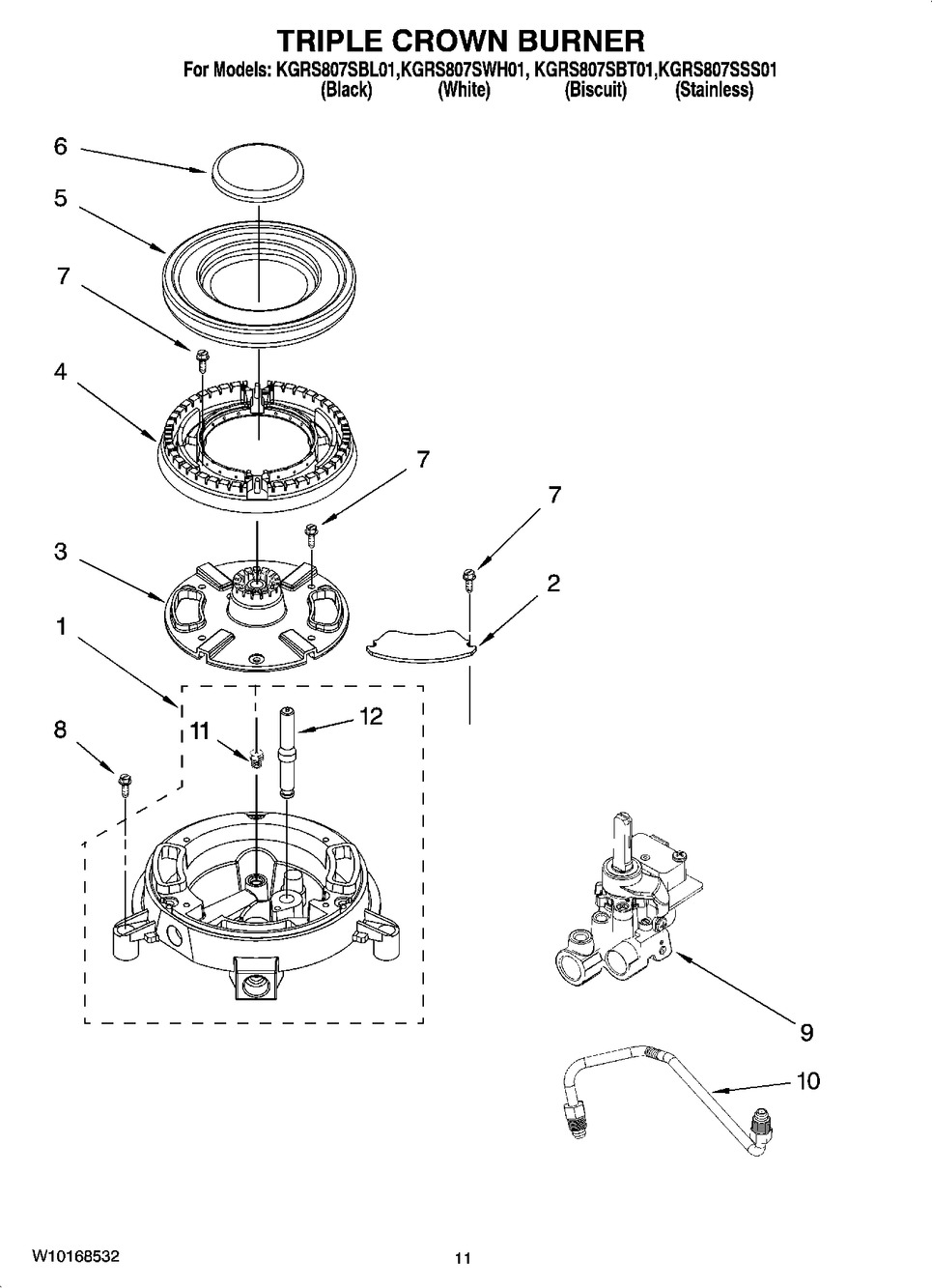 WP9758829SD : WP9758829SD CAP-BURNER