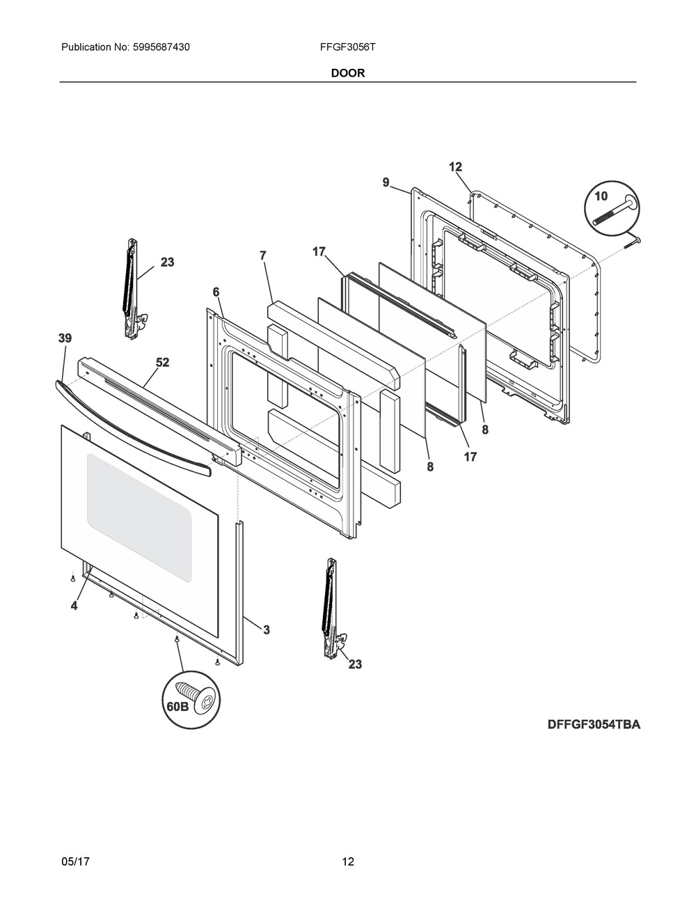 316558906 : 316558906 GLASS,OVEN DOOR,BLACK,OUTER