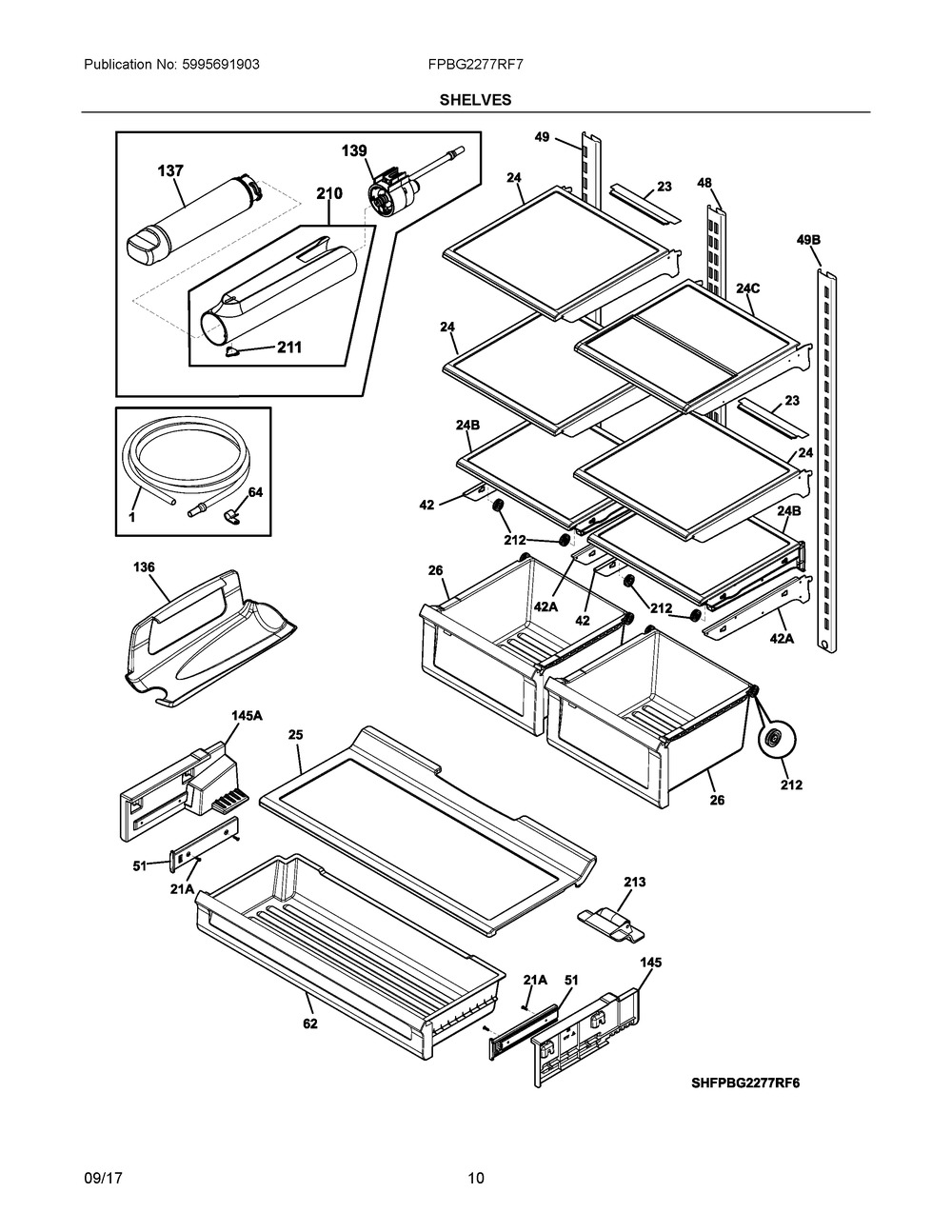 PAN,CRISPER,W/REAR ROLLERS (5304510279)