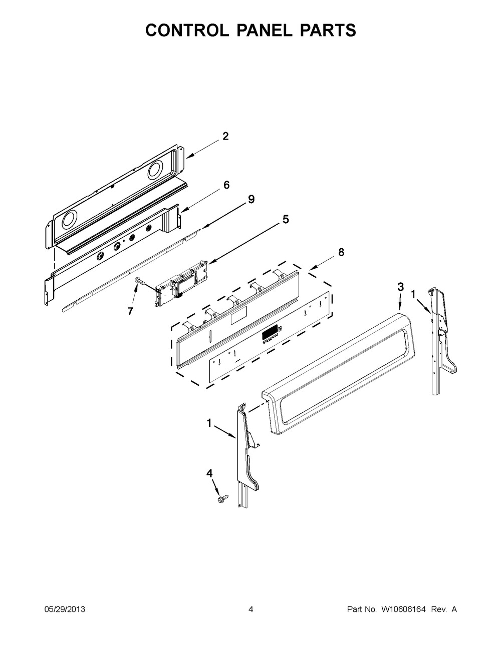 WHIRLPOOL RANGE OVEN SWITCH MEMBRANE  (W10528782)