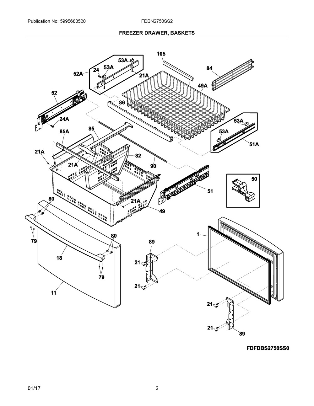 241987941 : C++ 241987941 DSP DRAWER,STAINLESS,FREEZ