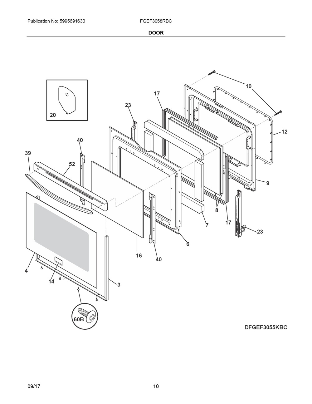 316559107 : 316559107 GLASS ASSEMBLY,OUTER,BLACK