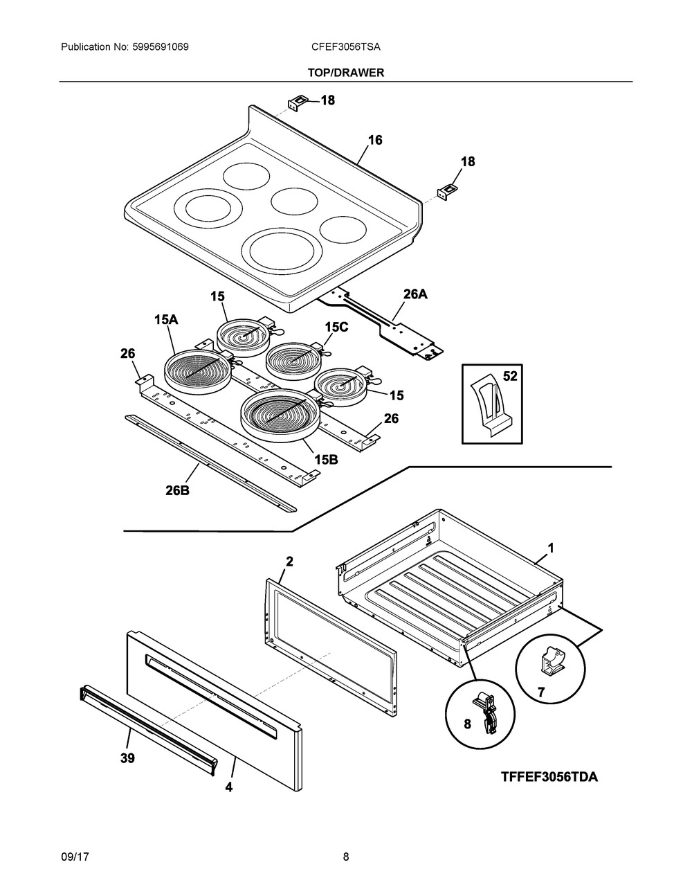 MAIN TOP,ASSEMBLY,BLACK (5304509079)