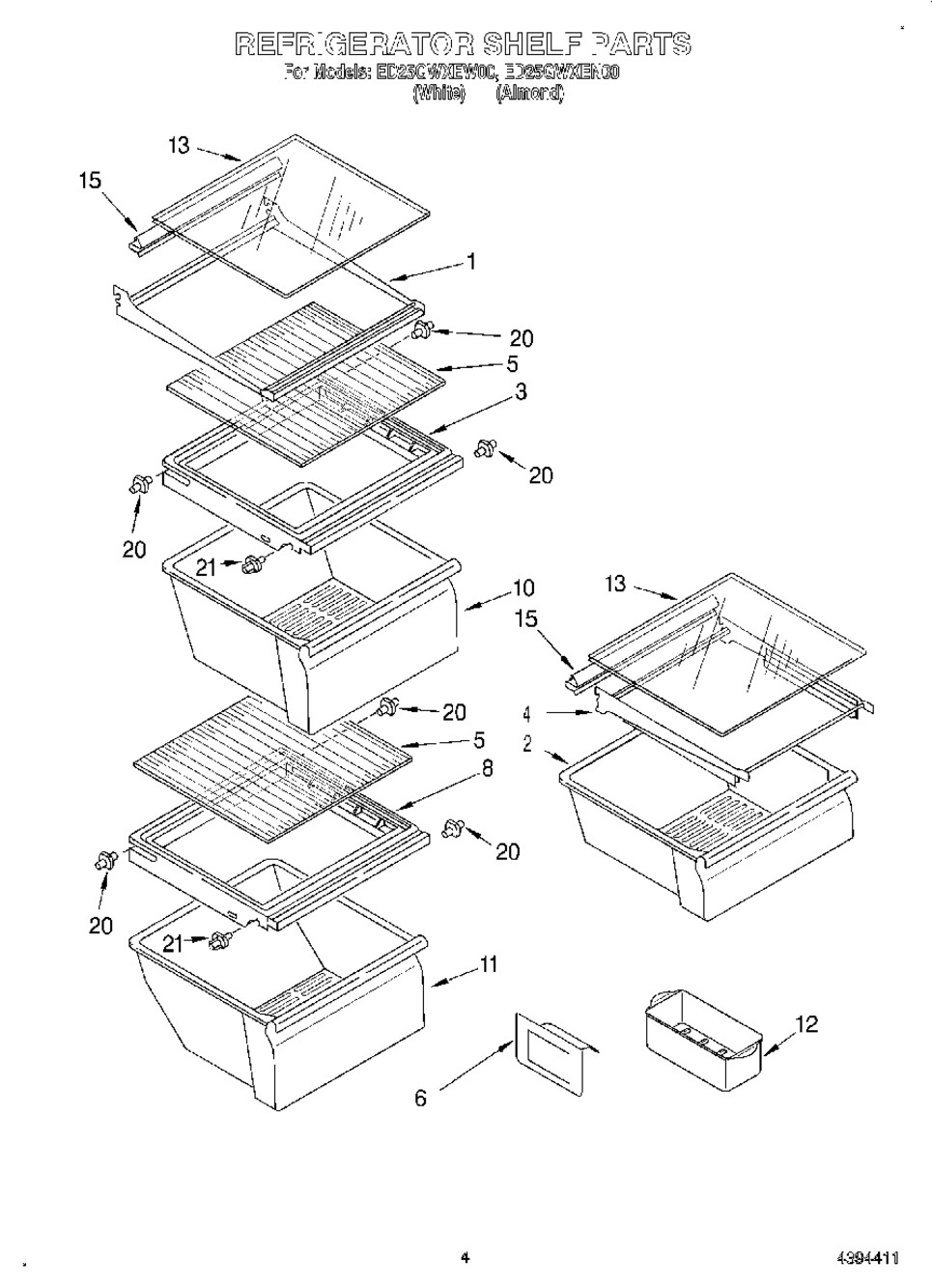 WHPL RE GLASS SHELF FRAME (2179443)