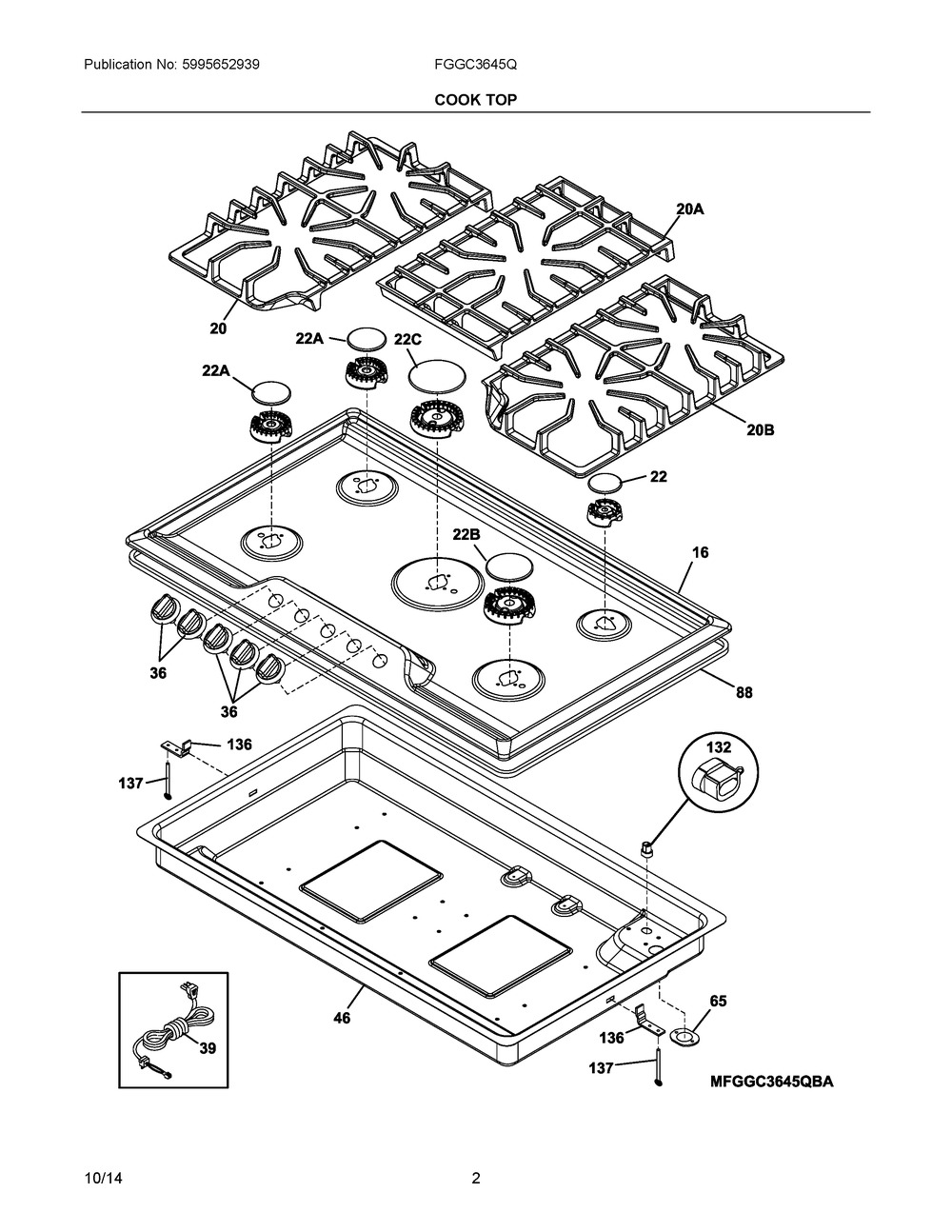 5304531779 : 5304531779 MAIN TOP,ASSEMBLY,BLACK